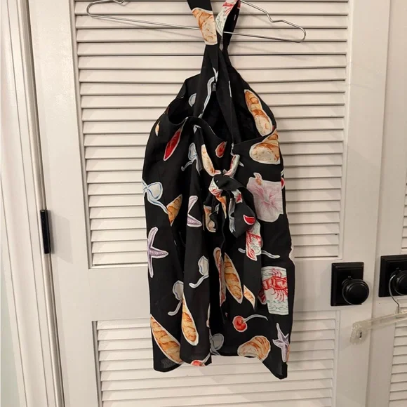 Peppermayo Black Mini Dress with Food Print - Picture 2 of 2